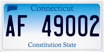 CT license plate AF49002