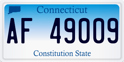 CT license plate AF49009