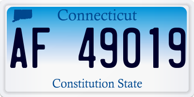 CT license plate AF49019
