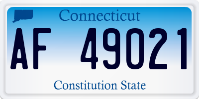 CT license plate AF49021