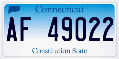 CT license plate AF49022