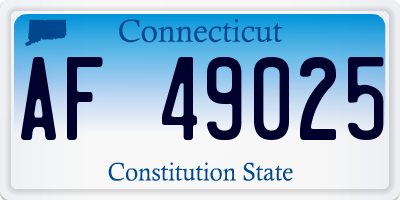 CT license plate AF49025