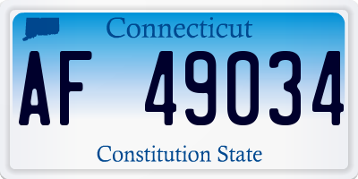 CT license plate AF49034