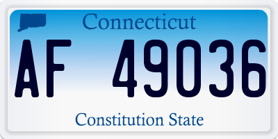 CT license plate AF49036