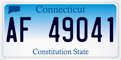 CT license plate AF49041