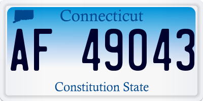 CT license plate AF49043