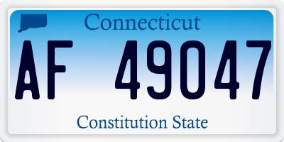 CT license plate AF49047
