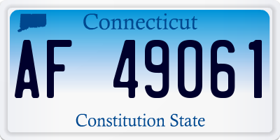 CT license plate AF49061