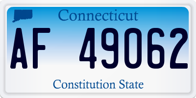 CT license plate AF49062
