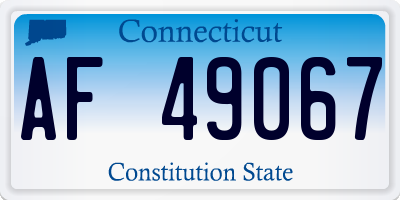 CT license plate AF49067