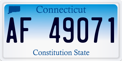 CT license plate AF49071