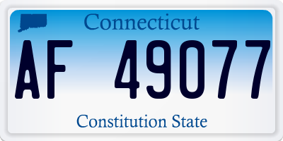 CT license plate AF49077