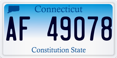 CT license plate AF49078