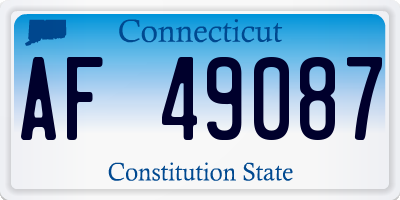 CT license plate AF49087
