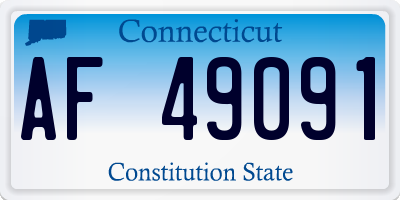 CT license plate AF49091