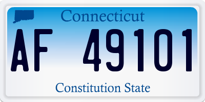 CT license plate AF49101