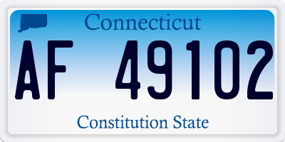 CT license plate AF49102