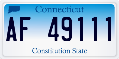 CT license plate AF49111