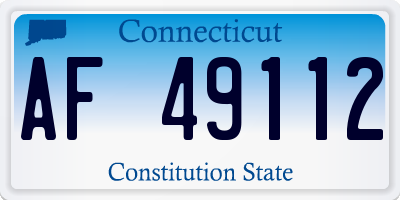 CT license plate AF49112
