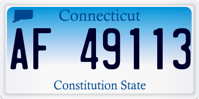 CT license plate AF49113