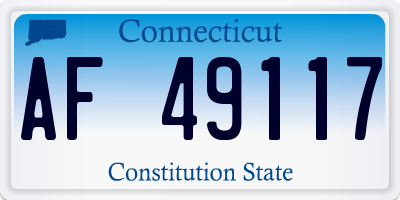 CT license plate AF49117