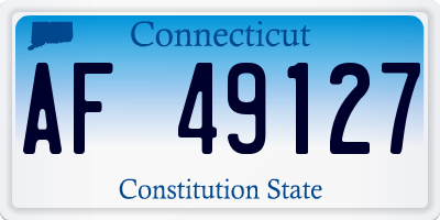CT license plate AF49127