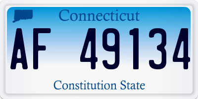 CT license plate AF49134