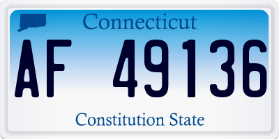 CT license plate AF49136