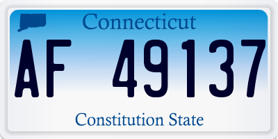 CT license plate AF49137
