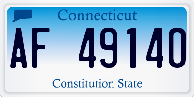 CT license plate AF49140