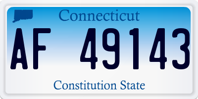 CT license plate AF49143