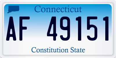 CT license plate AF49151