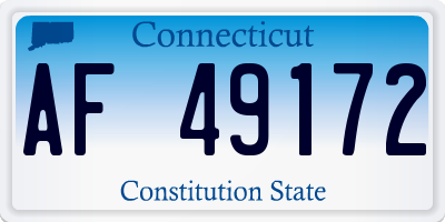 CT license plate AF49172