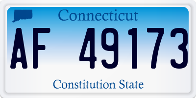 CT license plate AF49173