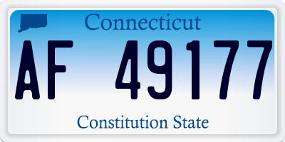 CT license plate AF49177
