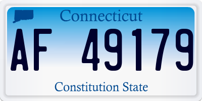 CT license plate AF49179