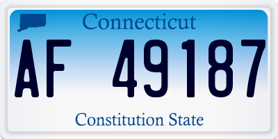 CT license plate AF49187