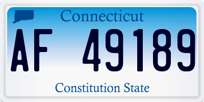CT license plate AF49189