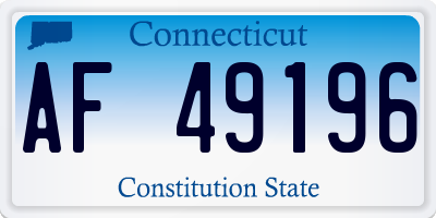 CT license plate AF49196
