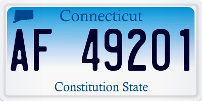 CT license plate AF49201