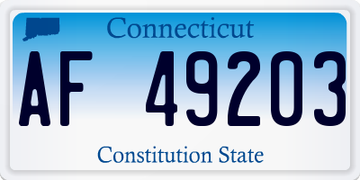 CT license plate AF49203