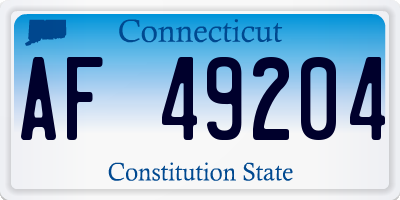 CT license plate AF49204