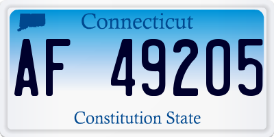 CT license plate AF49205