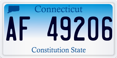 CT license plate AF49206