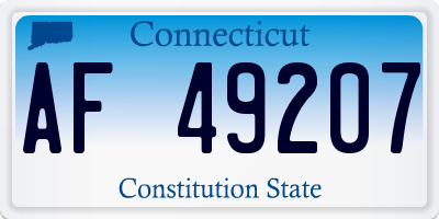 CT license plate AF49207