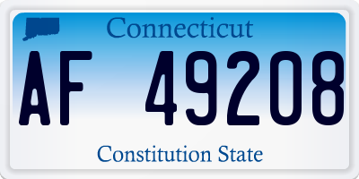 CT license plate AF49208