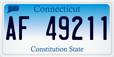 CT license plate AF49211