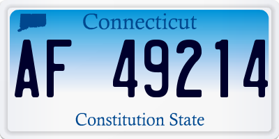 CT license plate AF49214