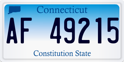 CT license plate AF49215