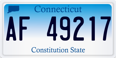 CT license plate AF49217